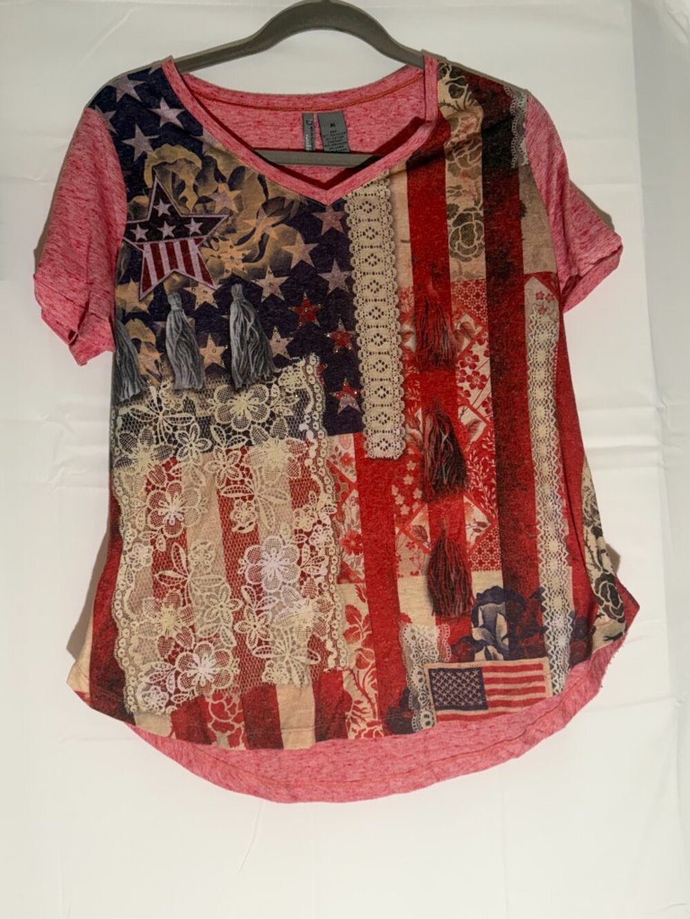 Women Shirt, Patriotic Shirt. Size Medium